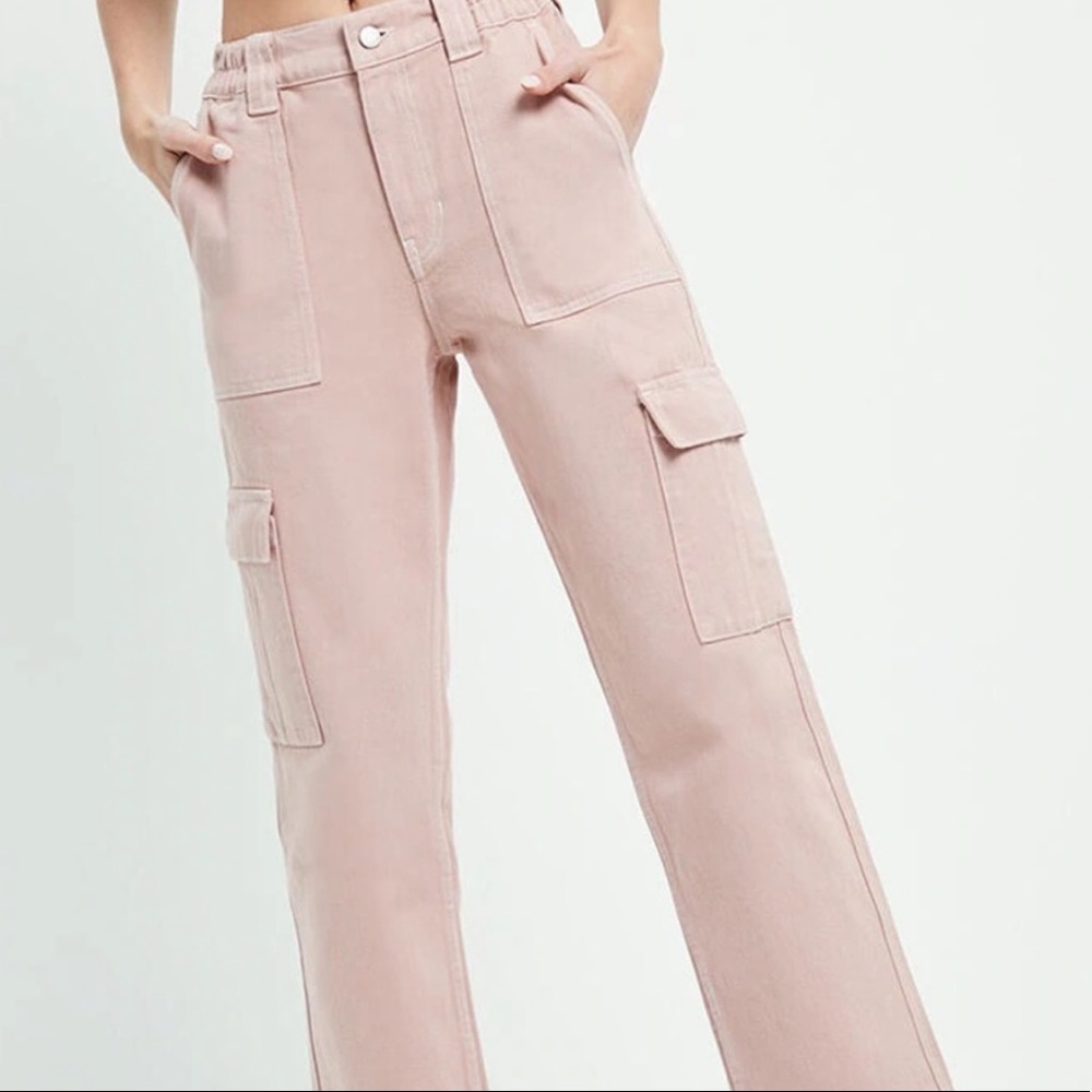 pacsun pink high rise utility pants